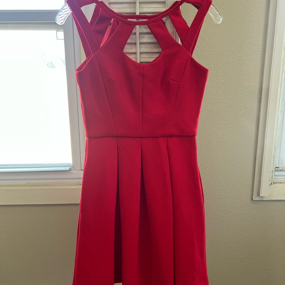 Betsey Johnson Red Cut Out Sleeveless Knit Dress Size 6 NEW